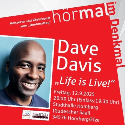 Tickets kaufen für Dave  Davis  „Life is Live!“ am 12.09.2025