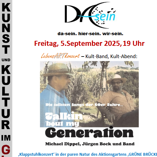 Tickets kaufen für Vorverkaufskarte Talkin bout my Generation am 05.09.2025